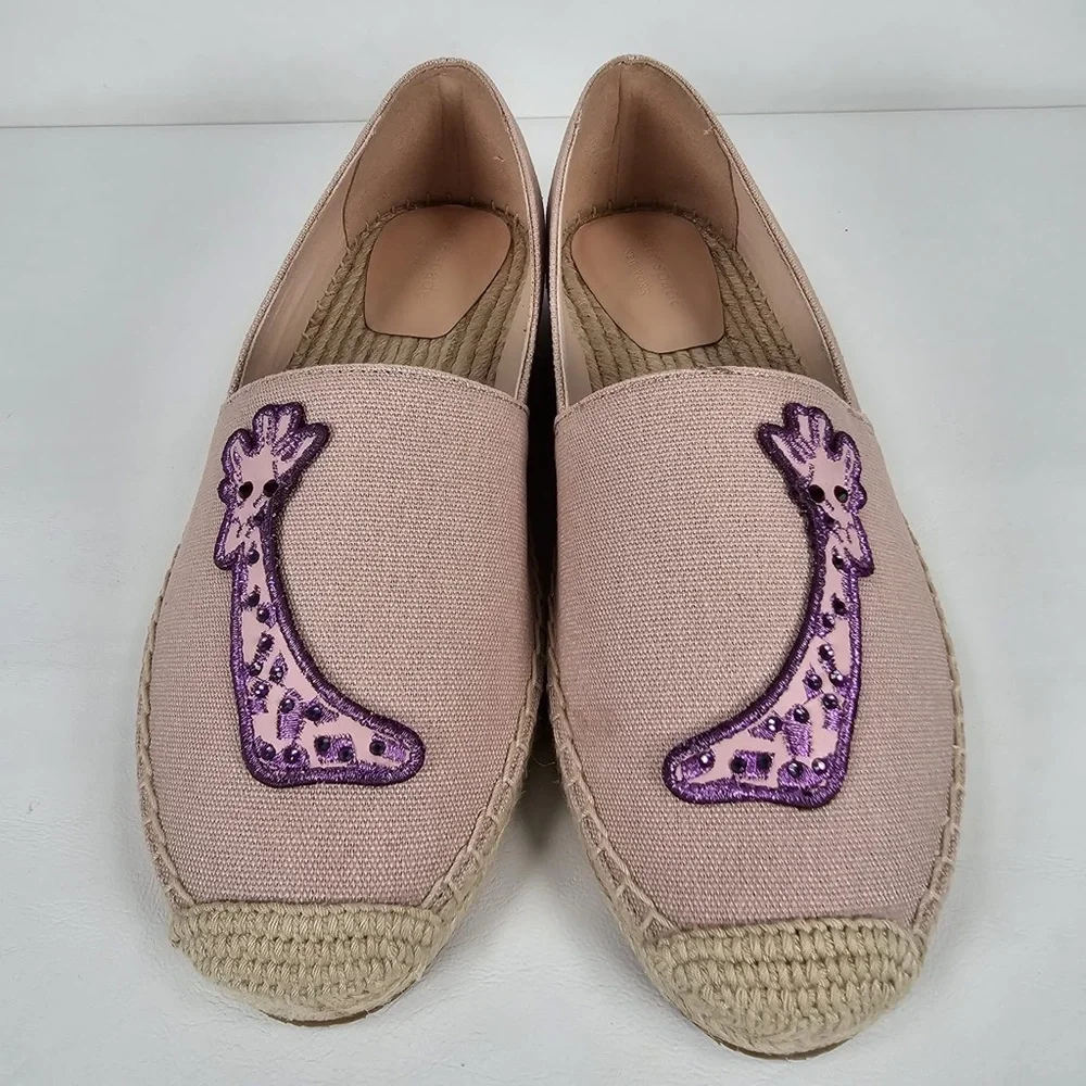 NEW‎ KATE SPADE Garden Giraffe Pale Vellum Espadrilles Size 8 B